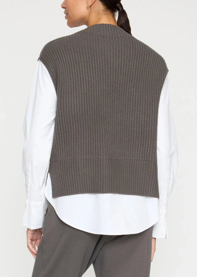 Brochu Walker Joni Layered Looker Top Hunter/White