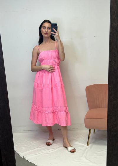 The Pink Door Wide Leg Crop Fray Denim