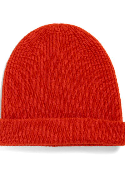 White + Warren Cashmere Plush Rib Beanie French Red