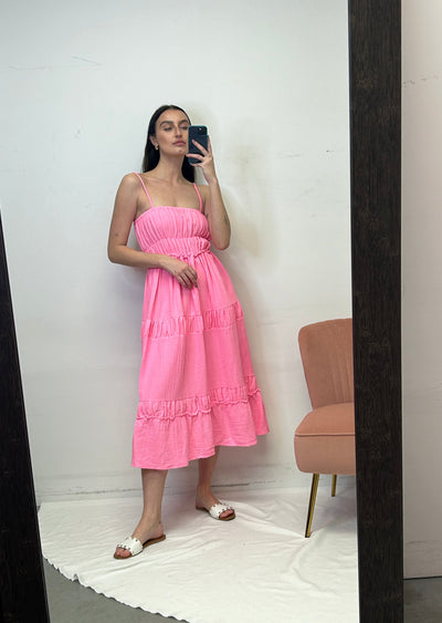 The Pink Door Wide Leg Crop Fray Denim