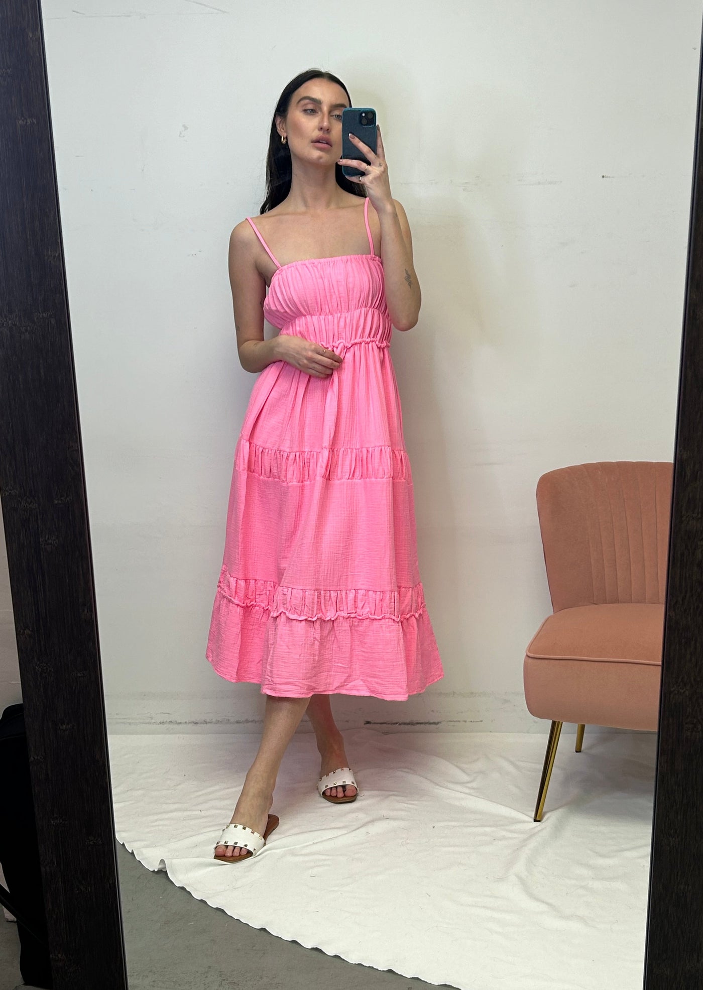 The Pink Door Wide Leg Crop Fray Denim