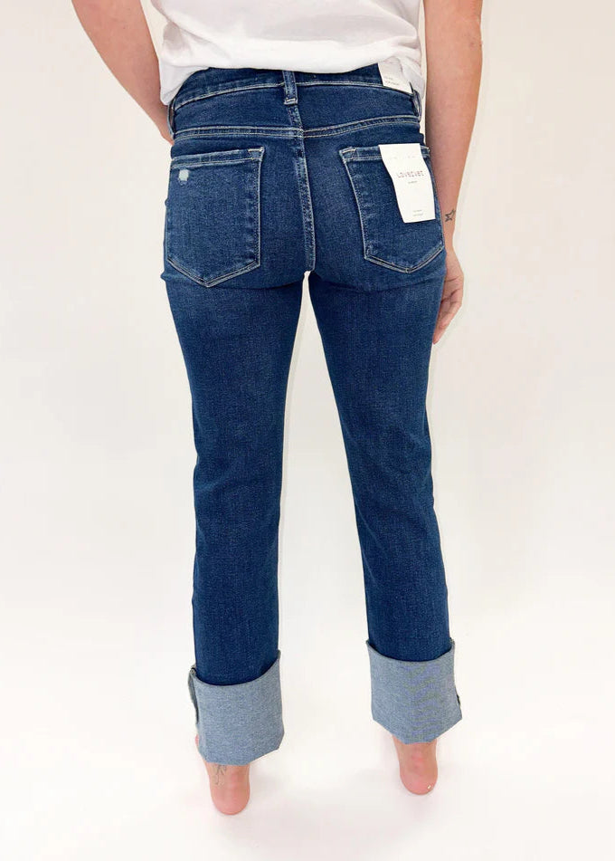The Pink Door Slim Straight Cuff Denim