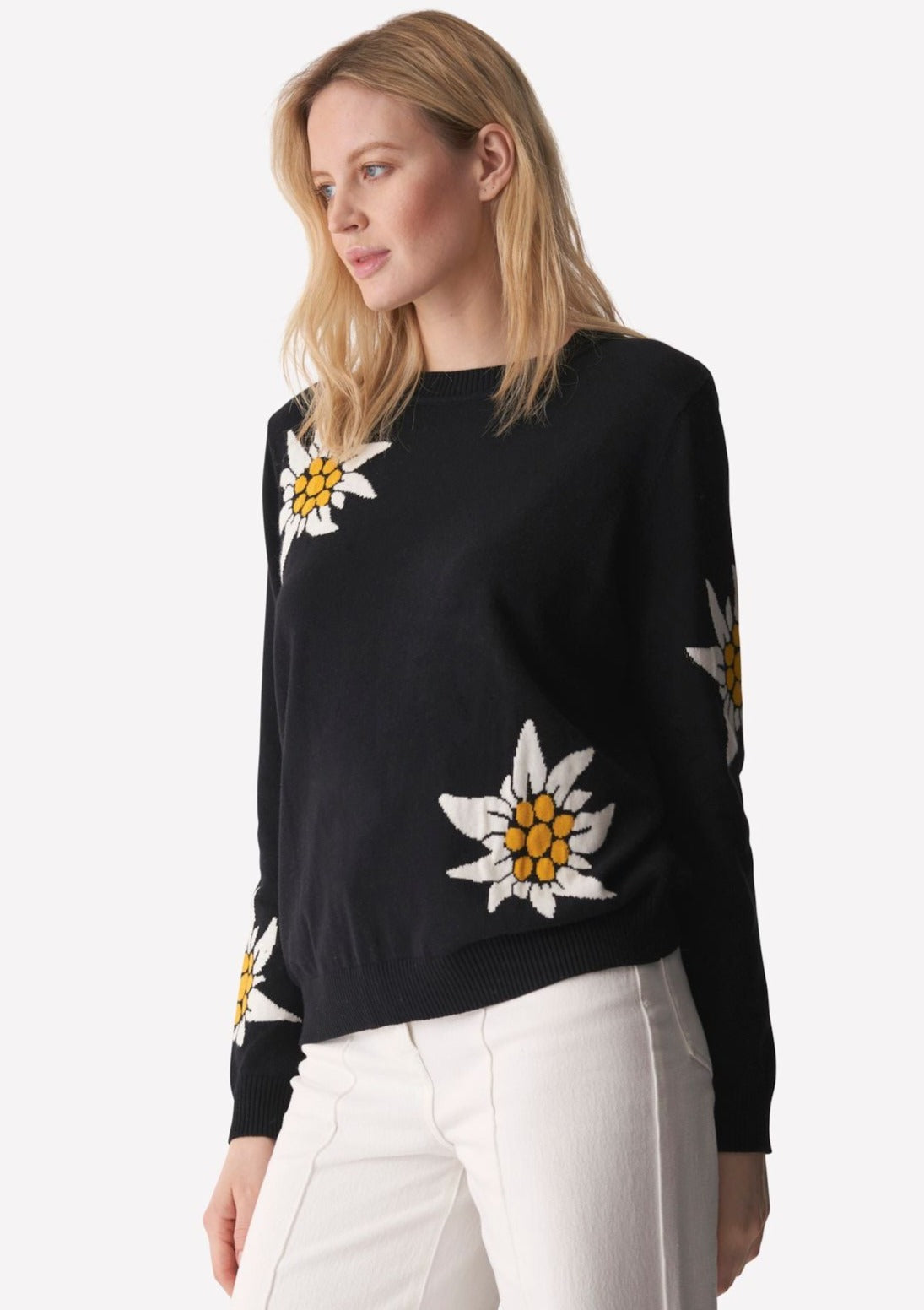 WISPR Paloma Flower Petal Sweater - Black/Yellow