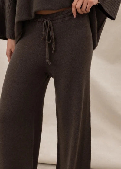 Charli Micha Ribbed Trouser Dark Espresso