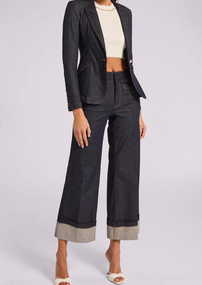 Generation Love Raquel Sheen Denim Cuffed Pants - Dark Wash