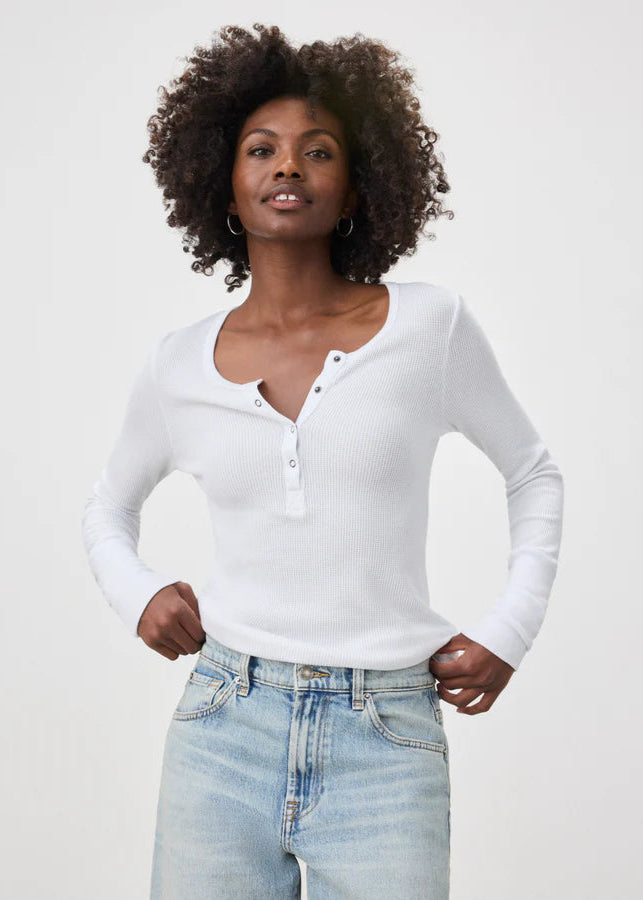 Splendid Thermal Forever Henley L/S Top - White