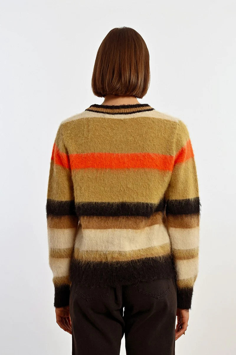 Molly Bracken Camel & Orange Stripe Sweater