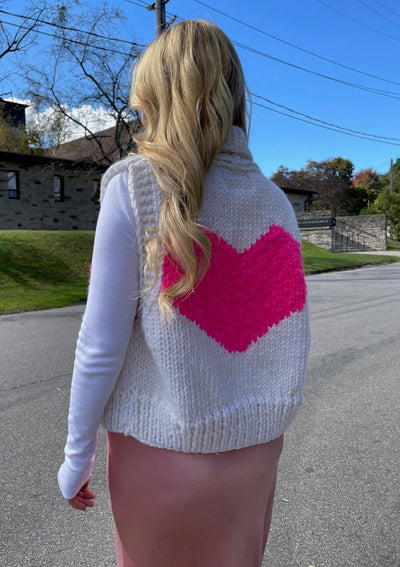 GOGO Short Heart Wool Vest - Snow