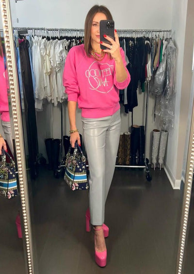 DayDreamer Fleetwood Mac Circle Sweatshirt - Pink Rouge