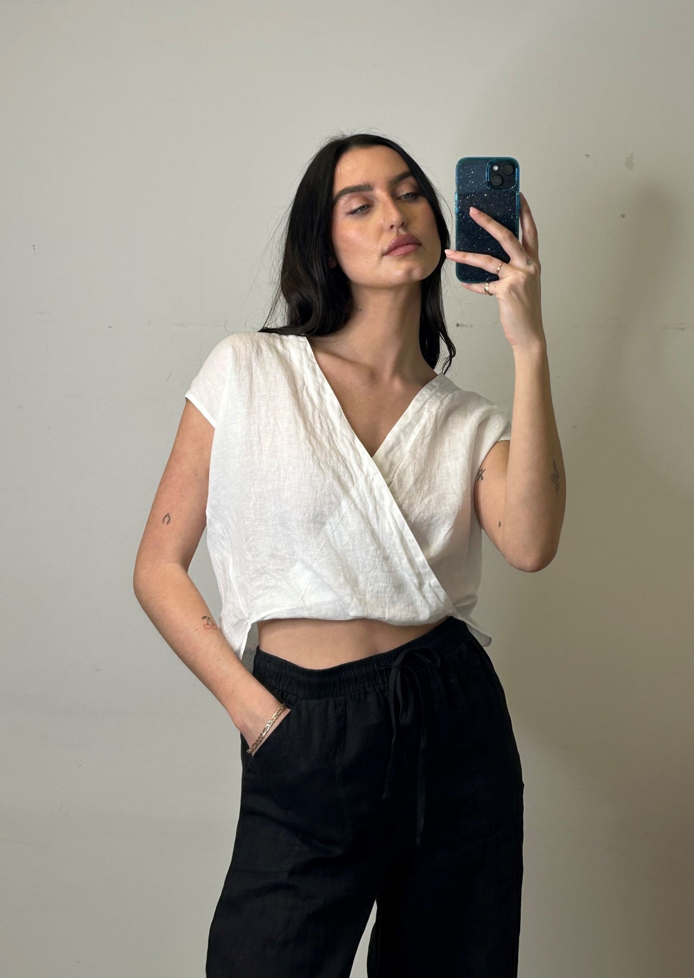 Stark X Linen Maria Top - White