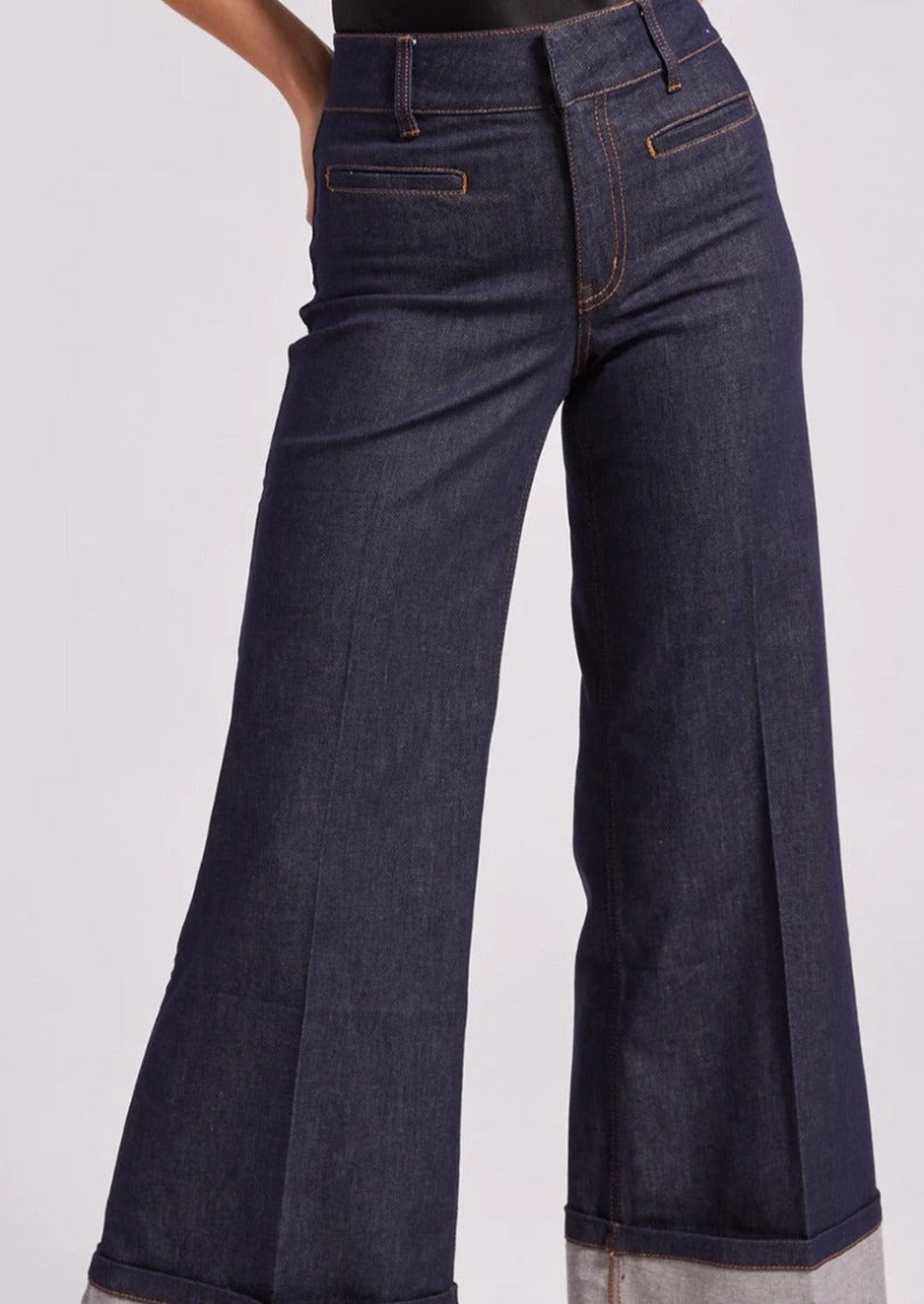 Generation Love Raquel Sheen Denim Cuffed Pants - Dark Wash