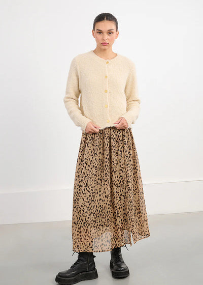 Molly Bracken Boucle Cardigan W/ Gold Buttons Cream