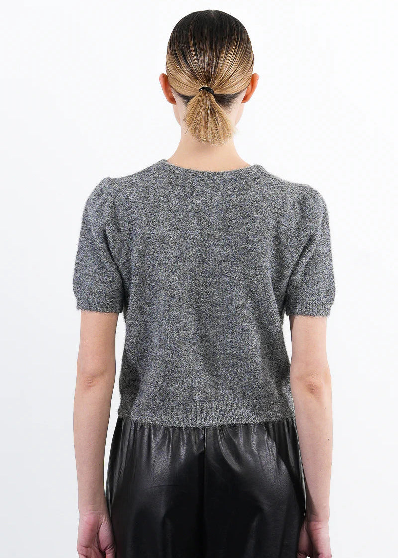 Molly Bracken Silver Bow S/S Sweater Grey