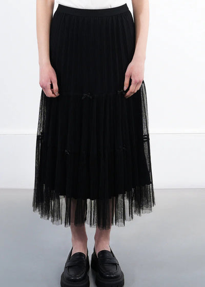 Molly Bracken Bow Detail Tulle Skirt Black