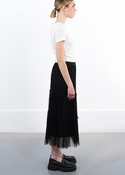Molly Bracken Bow Detail Tulle Skirt Black