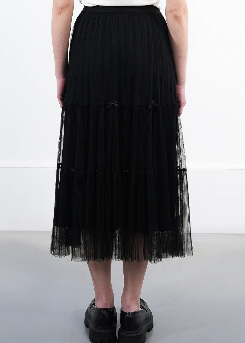 Molly Bracken Bow Detail Tulle Skirt Black