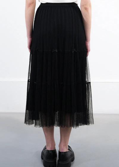 Molly Bracken Bow Detail Tulle Skirt Black