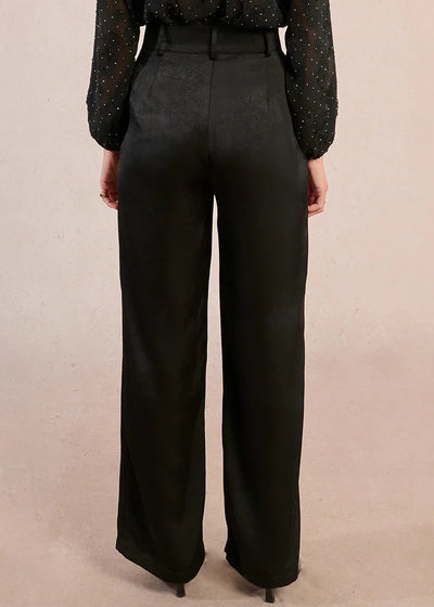 Molly Bracken Textured Satin Trouser Black