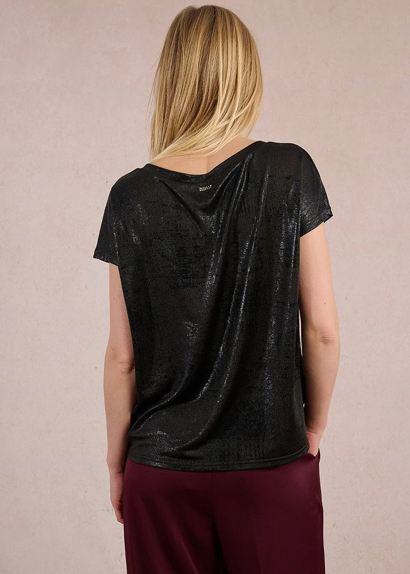 Molly Bracken Metalic T-Shirt Black