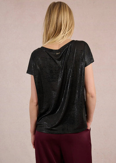 Molly Bracken Metalic T-Shirt Black
