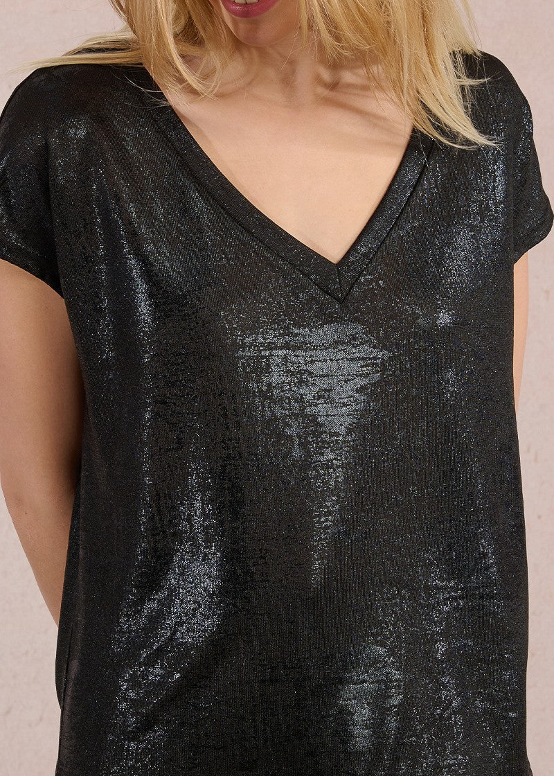 Molly Bracken Metalic T-Shirt Black