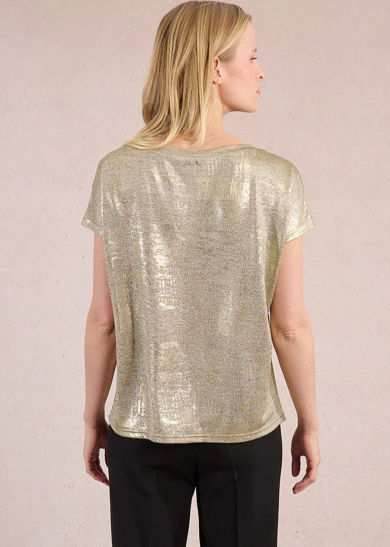 Molly Bracken Metalic T-Shirt Grey Gold