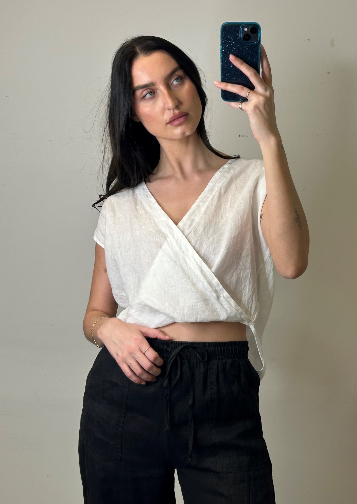 Stark X Linen Maria Top - White