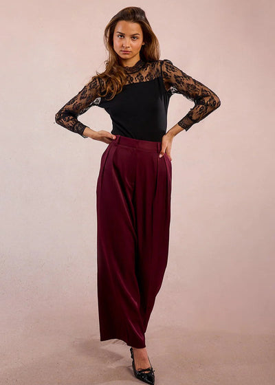 Molly Bracken Classic Trousers Wine