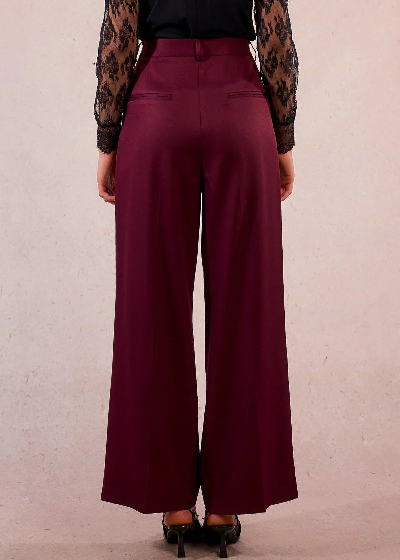 Molly Bracken Classic Trousers Wine