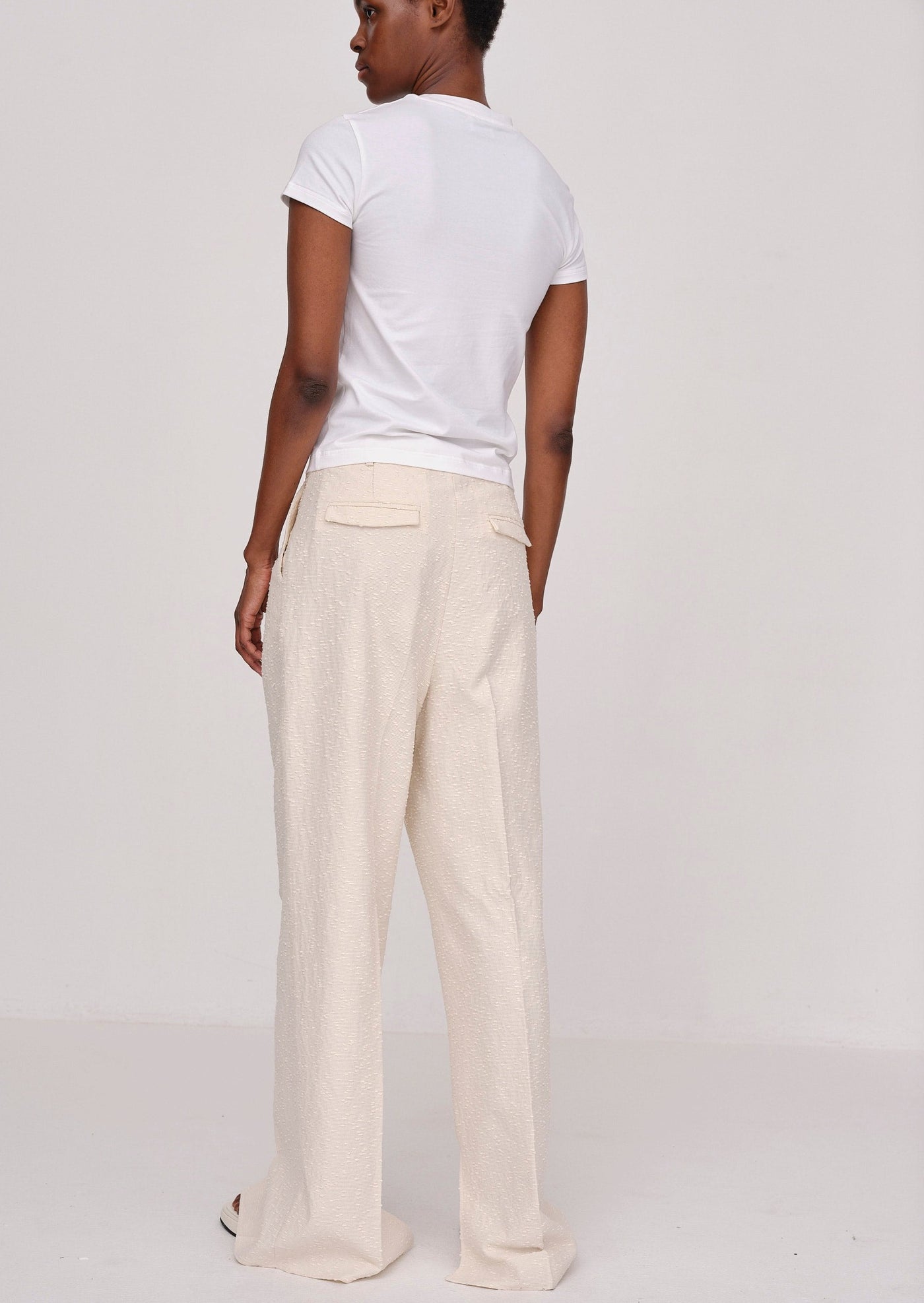 HERSKIND Rupert Textured Trousers - Cream