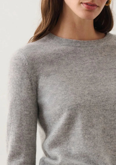 White + Warren Cashmere Shrunken Crewneck Sweater - Grey