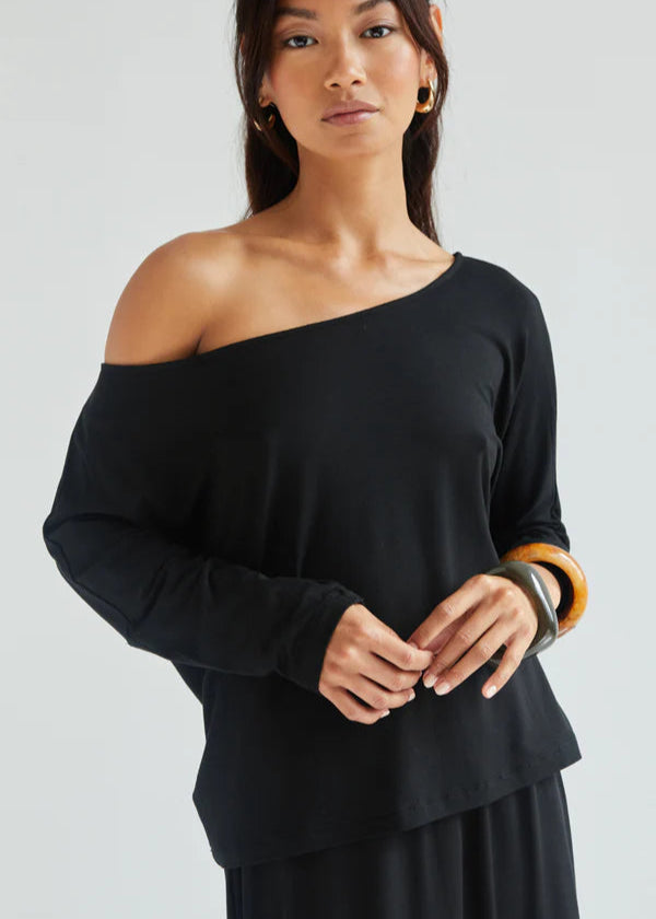 Charli Mira Jersey Top Black