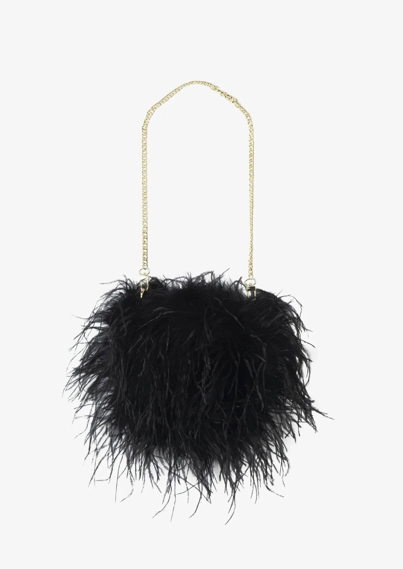 Lamarque Tiari Black Feather Clutch Bag