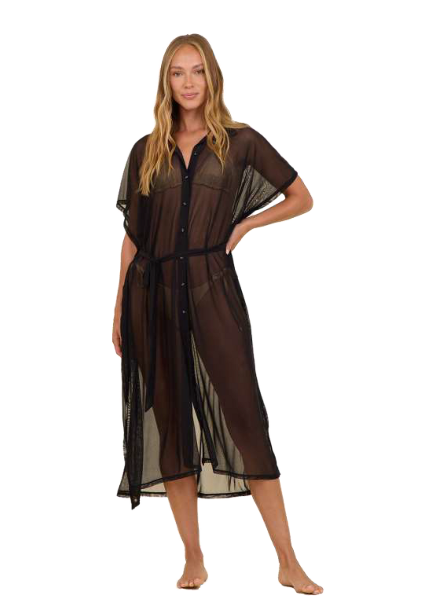 Surf Gypsy Mesh Beach Dress - Black