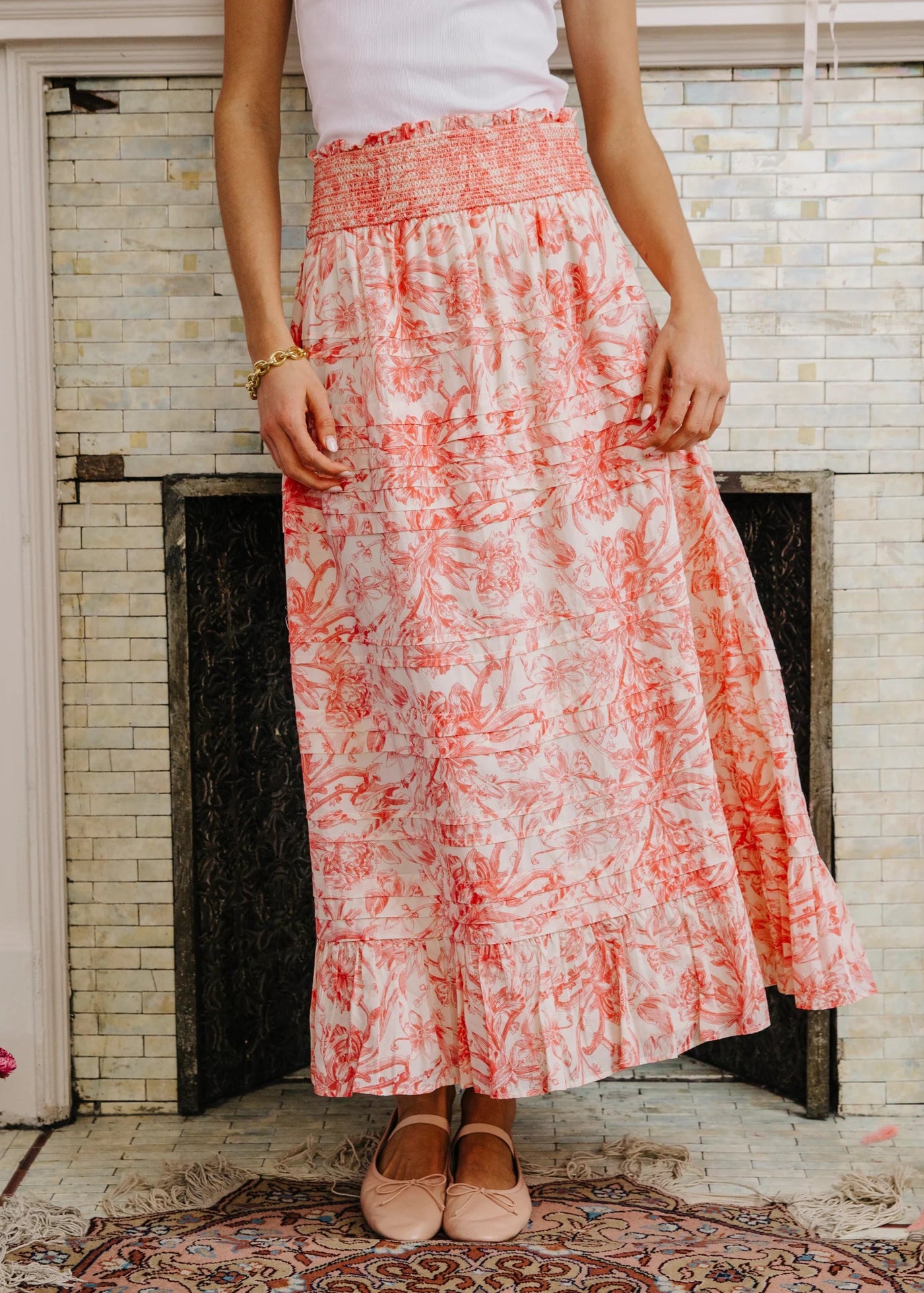 Love The Label Joni Print Skirt Red