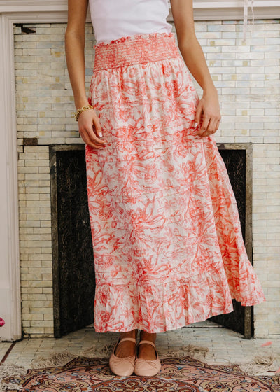 Love The Label Joni Print Skirt Red