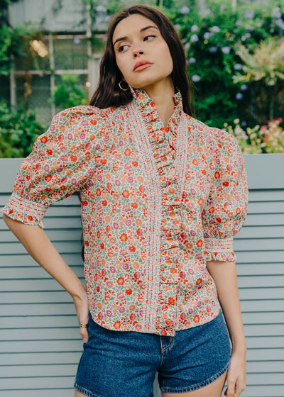 Love The Label Zuri Top Short Sleeve D’Anjo Liberty Print