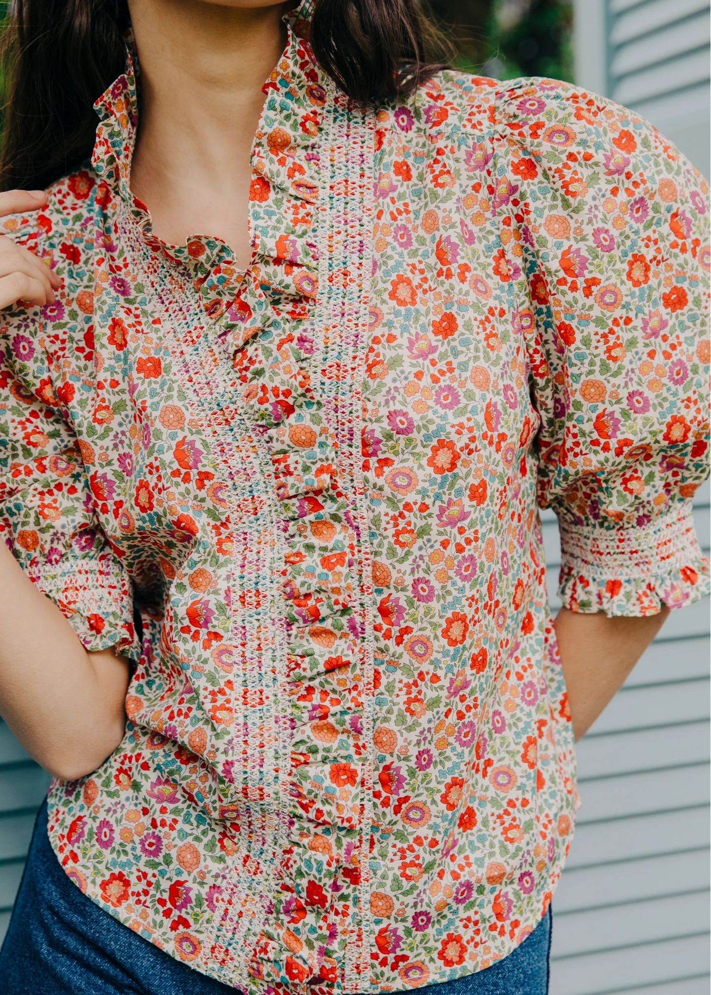 Love The Label Zuri Top Short Sleeve D’Anjo Liberty Print