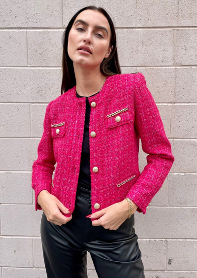 Generation Love Kristen Tweed Blazer - Hot Pink