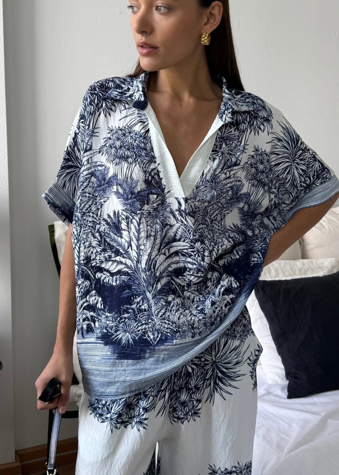 Charli Stella Set Indigo Blue Print