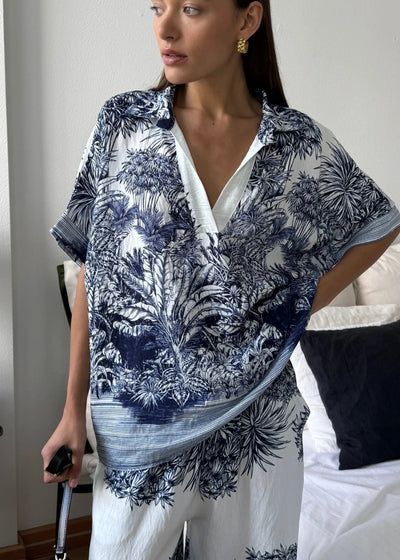 Charli Stella Set Indigo Blue Print