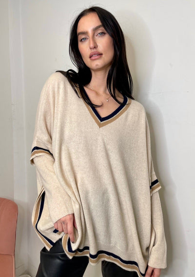 Brodie Delilah Poncho Sweater - Cream