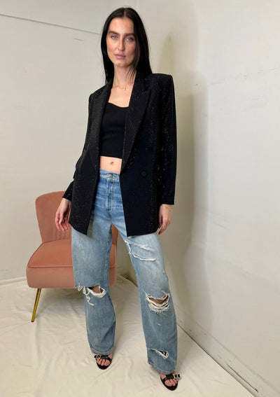 Generation Love Baxter Crystal Double Breasted Blazer - Black