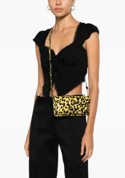 Zadig & Voltaire Borderline Leopard Print Clutch - Yellow