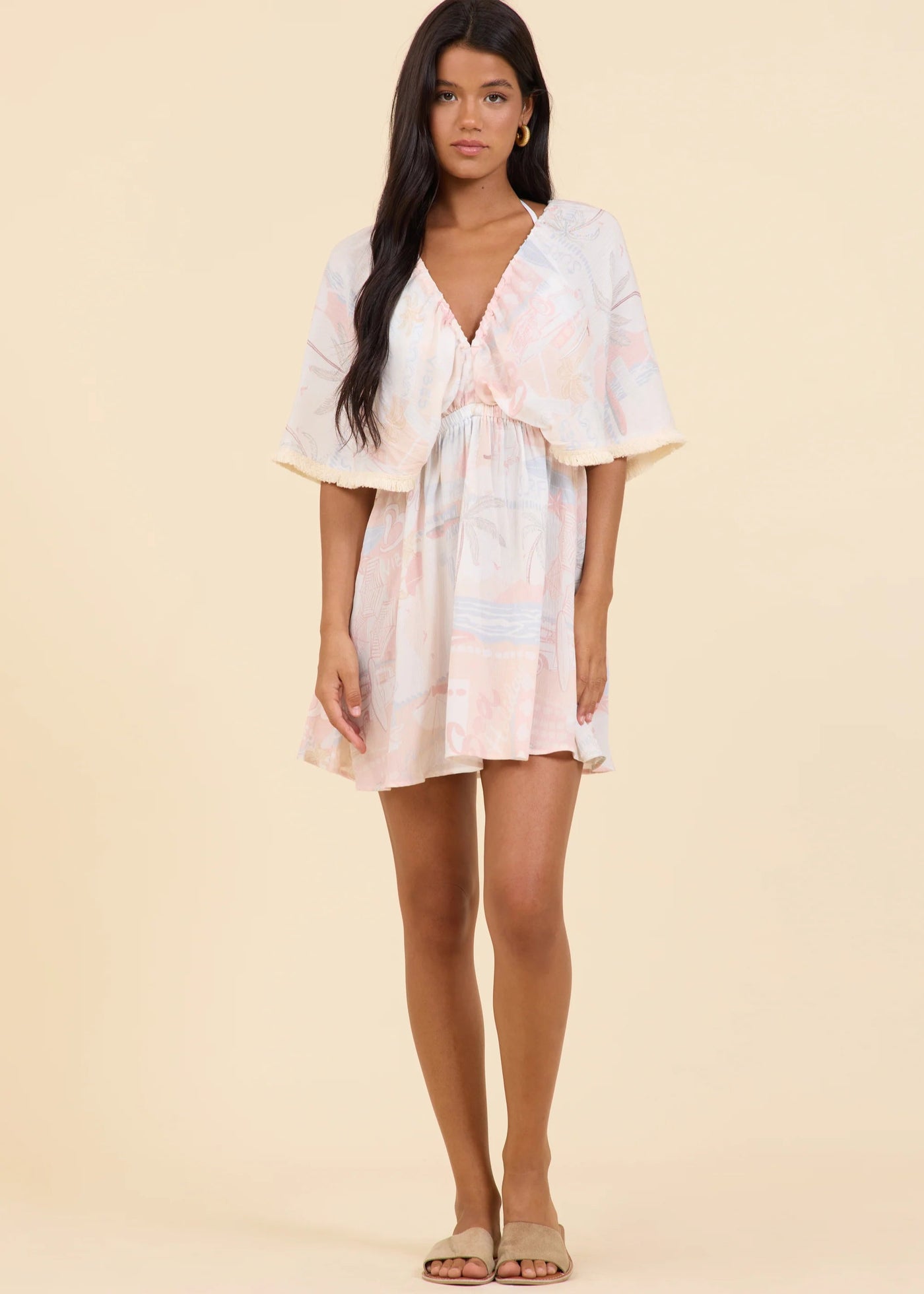 Surf Gypsy Vacay Postcard Print Beach Dress