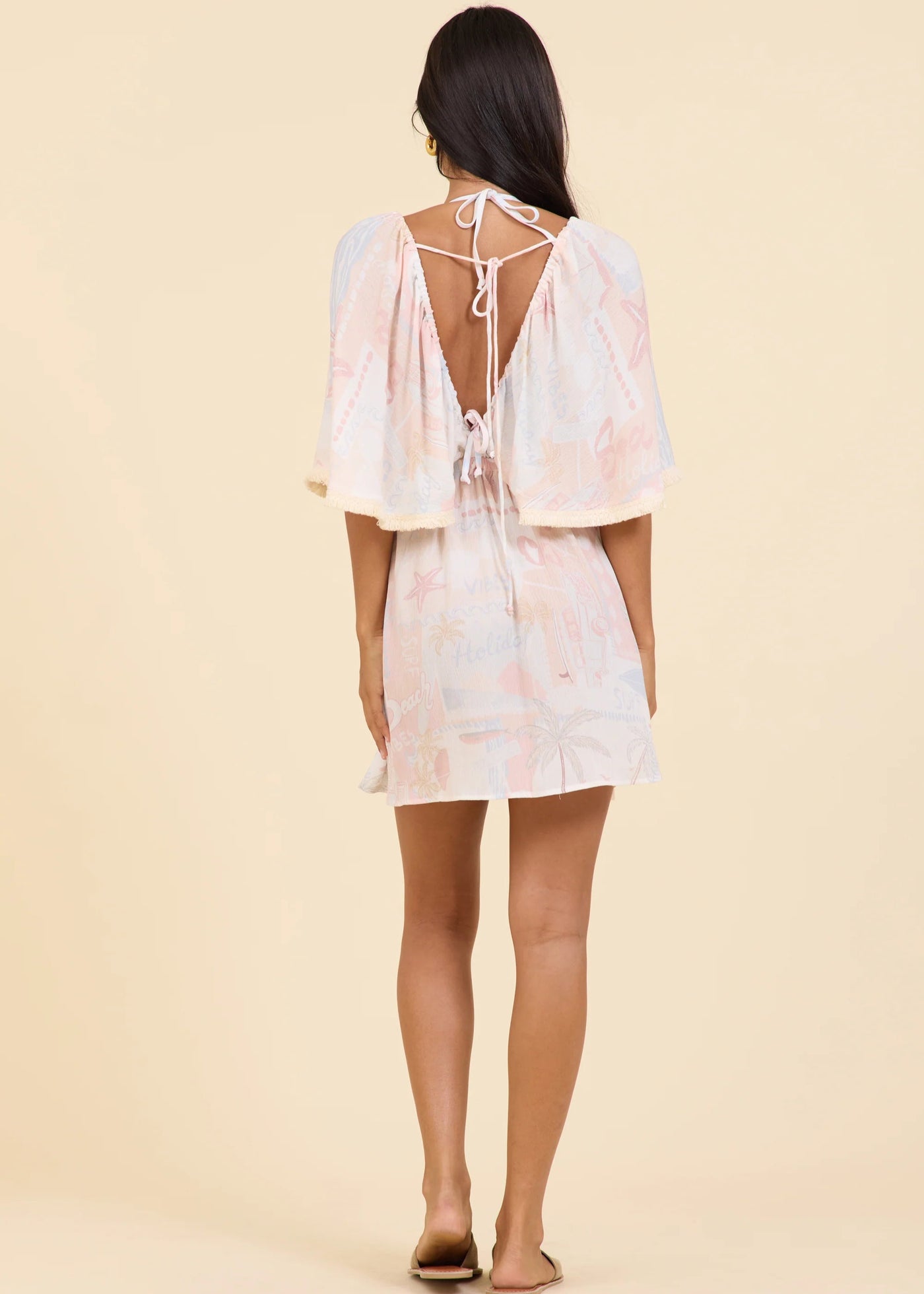 Surf Gypsy Vacay Postcard Print Beach Dress