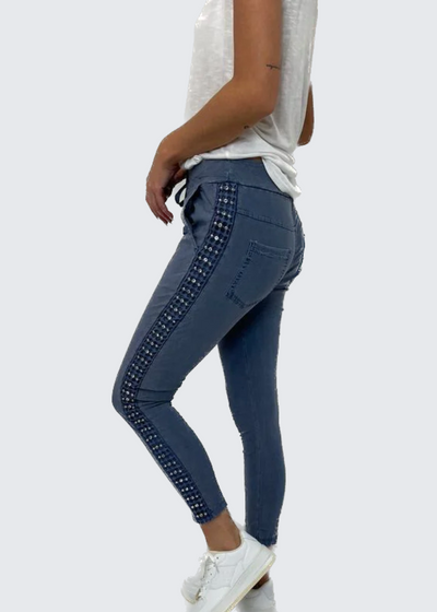 MINI Diamond Studded Joggers - Blue