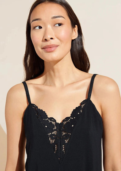 Eberjey Naya Romper w/ Lace Detail - Black
