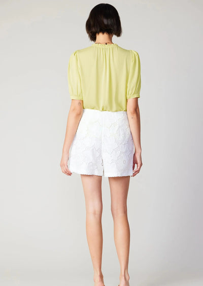 The Pink Door Floral Lace Short - White