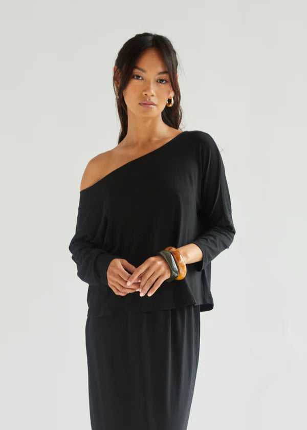 Charli Mira Jersey Top Black